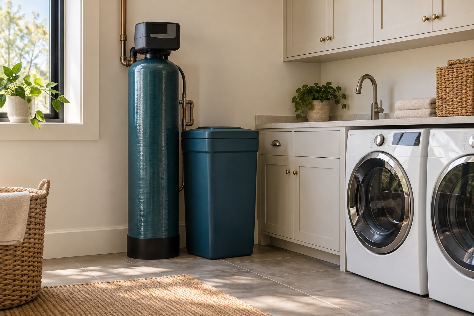 Water softener systems in a residential setting