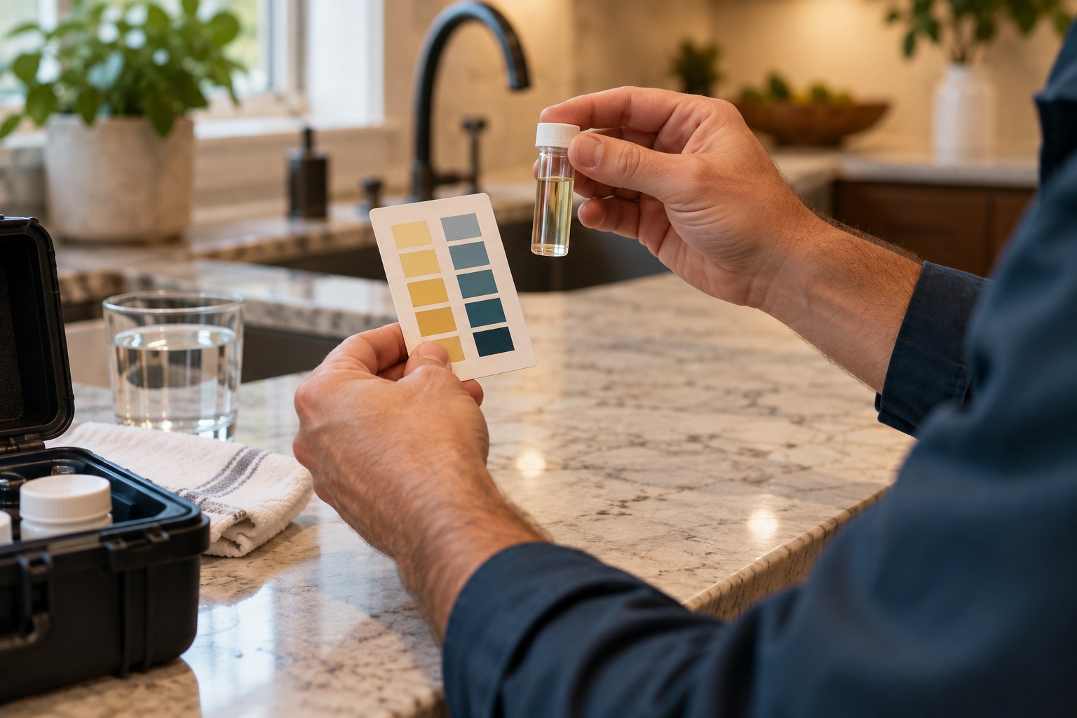 Water quality testing in a residential setting